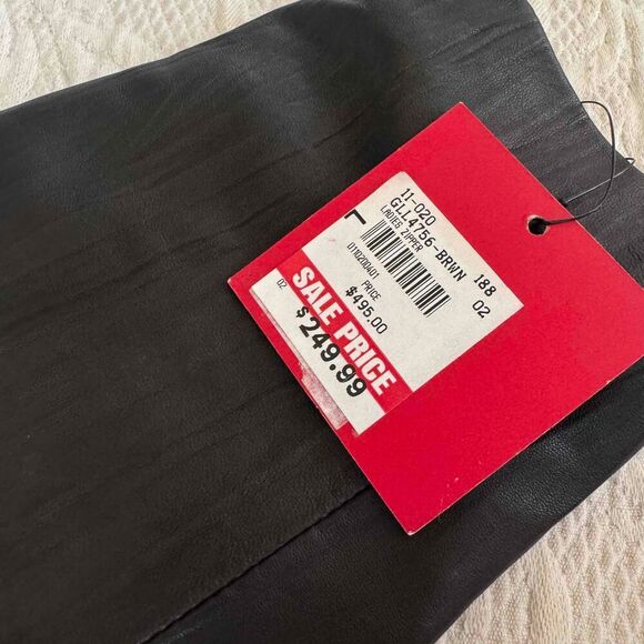 NWT Gianna Lorenzi Italy Leather Jacket L Large Full Zip Biker Black - Picture 4 of 5